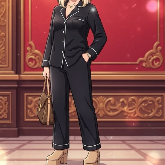 NWT Victoria’s Secret Tuxedo Robe - Picture 8 of 9